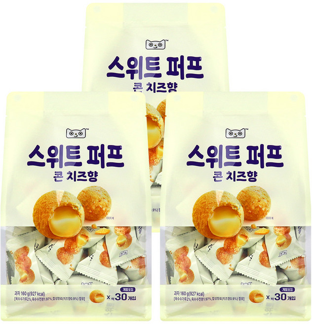 스위트 퍼프 콘 치즈향 160g, 3개