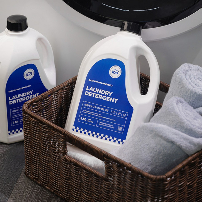 아이부터 온 가족이 쓰는 생활백서 세탁 세제 1+1 / 친환경 빨래세제 얼룩제거제 강력한세척력, 1개, 2.5L