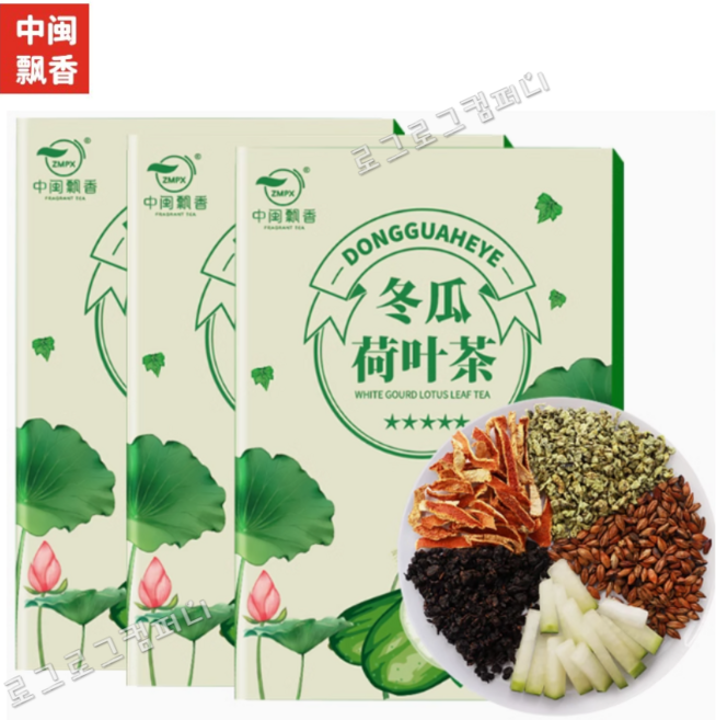 중민표향 동과하엽차 보리 흑우롱 하엽 동과 귤피 조합차 양생차 삼각티백 1+1+1 총360g, 3개, 1개입, 120g