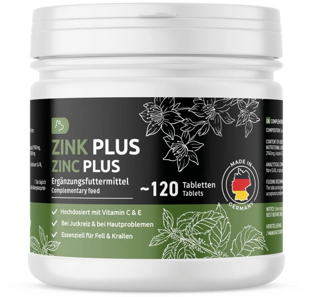 독일 GreenPet 강아지 아연 발톱 털 영양제 피부 비타민 120정, 피부/피모, 1개, 닭고기맛 - 쿠팡