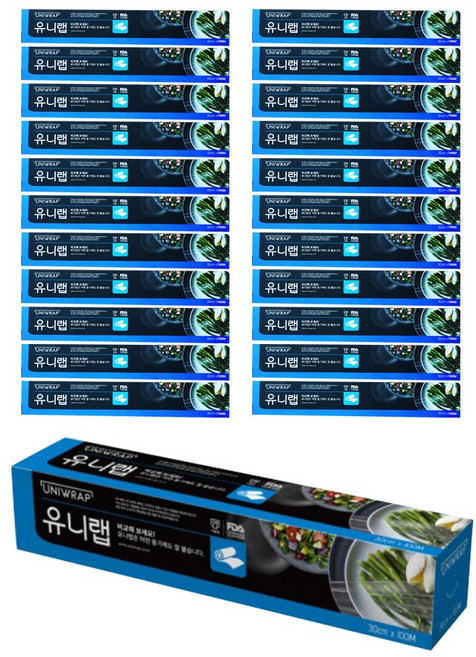 유니랩 가정용 30cm*100M 식품보관용랩 주방용랩, 100m, 20개