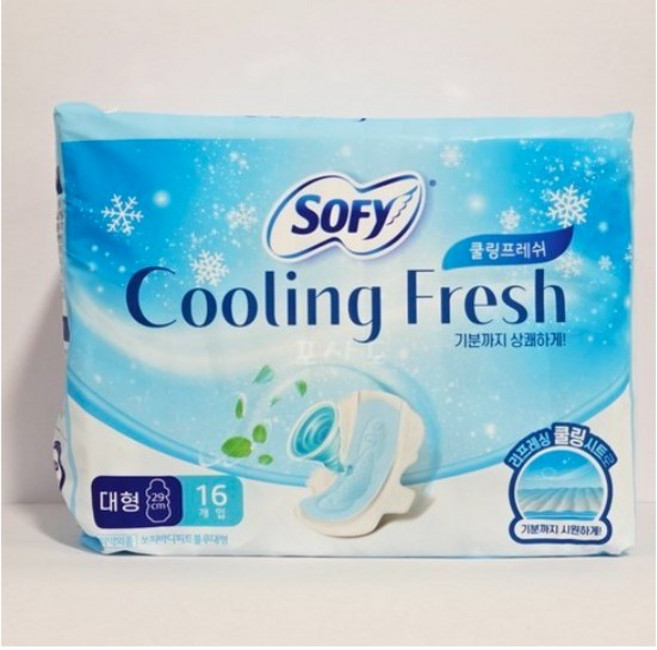 쏘피 쿨링프레쉬 생리대 날개형, 대형, 16개입, 5개