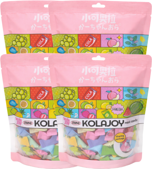 베트남 과일캔디 민트향 대용량 무설탕 혼합믹스, 4개, 200g