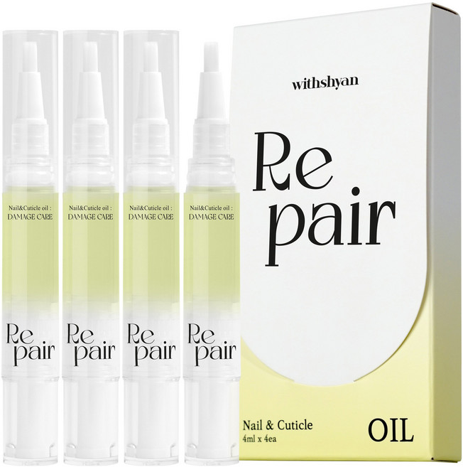 위드샨 큐티클 네일 오일펜 대용량, 1세트, 16ml, 리페어 데미지 4개