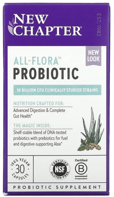 뉴쳅터 All-Flora 프로바이오틱 베지 캡슐 30정, 1개 - 쿠팡