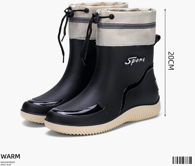 時尚加絨保暖雨鞋女中筒防滑防水學生雨靴膠靴
