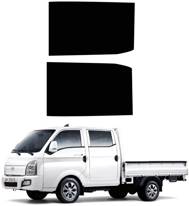 포터2더블캡 전용 열차단 썬팅필름 2열 운전석조수석 DIY 셀프시공 썬팅지, 포터2더블캡(19~), IR20_30%