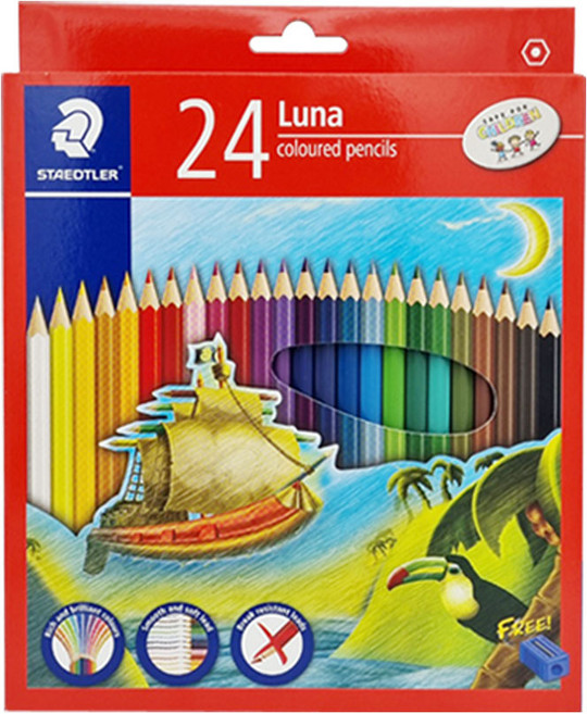 스테들러 루나색연필 지함 + 연필깎이 세트, 24색