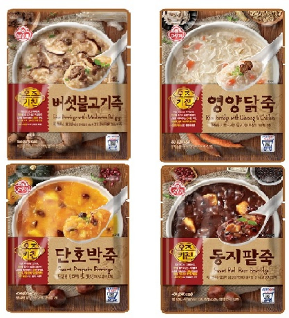 오뚜기 오즈키친 죽 450g 4개 골라담기 버섯불고기죽 영양닭죽 단호박죽 동지팥죽, 단호박죽4개