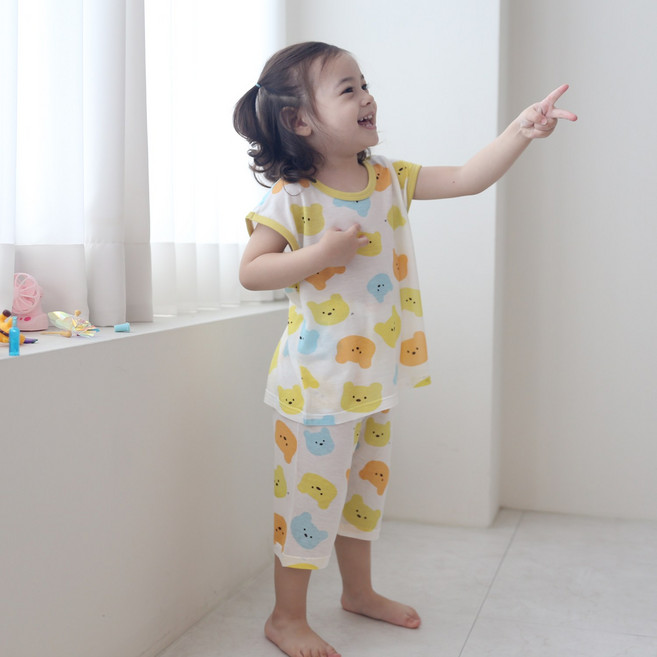잼베이비 머슬나시티 7부바지 세트 유아동 실내복 리오셀 모달 어린이 잠옷 부드럽고 가볍고 편한 상하