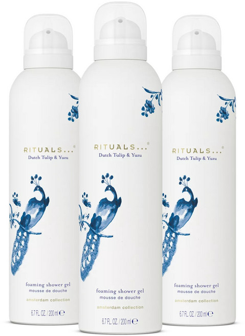 RITUALS 네덜란드 암스테르담 컬렉션 튤립 유자 시트러스향 포밍 샤워젤 200ml x 3통
