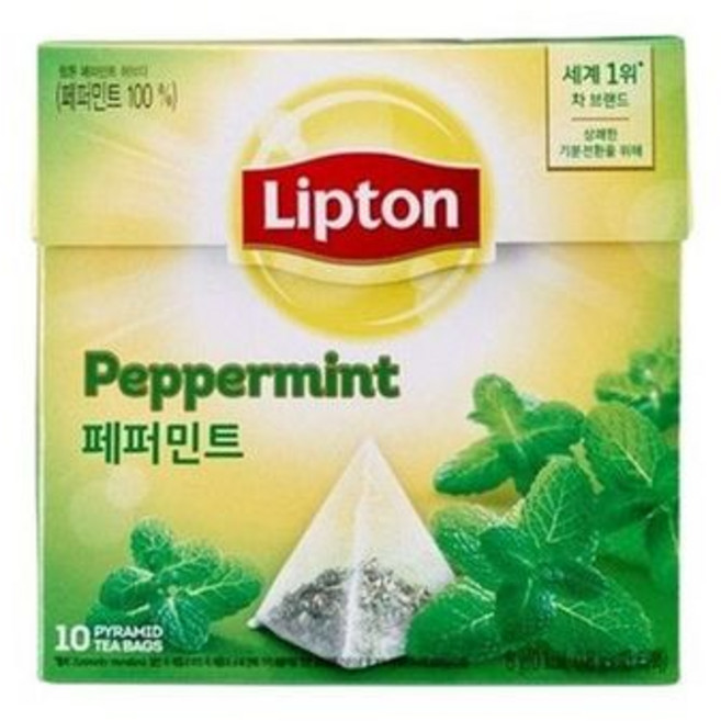 립톤 효능 공드린 마시는 물대신 잎차 허브차 페퍼민트 티백 10T, 1개