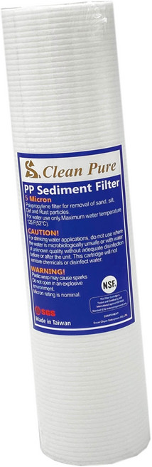 Clean Pure 10吋細紋5微米棉質濾心 NSF與SGS認證 台灣製造, 1個, PP