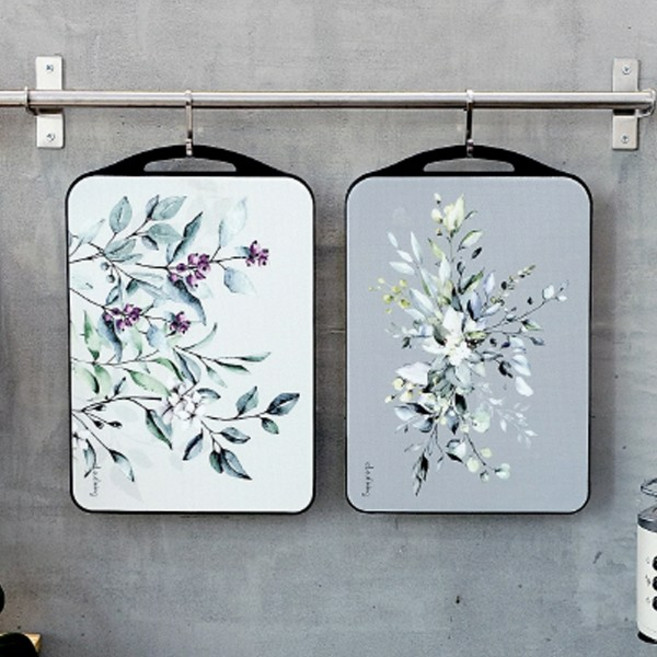 엘라다이닝 칼집에 강한 양면 TPU 도마, 1개, 그리너리플라워