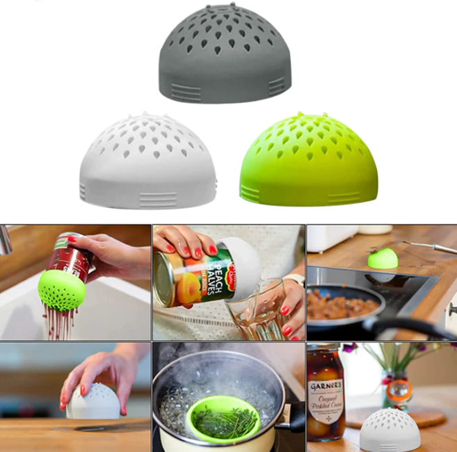핸셀 각종 통조림 참치캔 기름 물빼기 거름망 채망 깔때기 실리콘 커버, 실리콘배수기 그린, 1개
