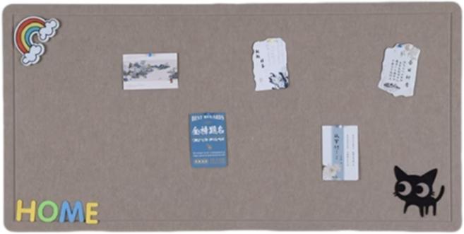 毛氈留言板 照片牆 佈告欄 展示板, 深駝色,40*60cm, 1個