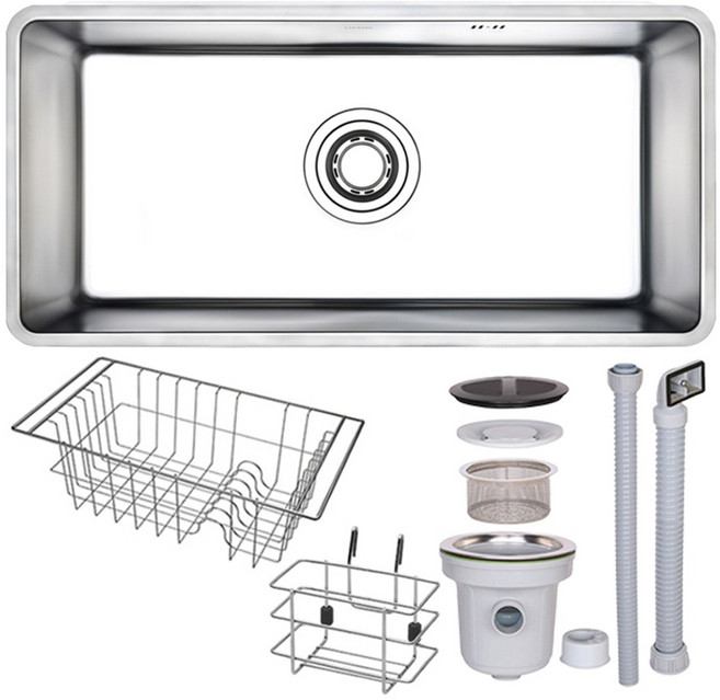 리젠스 사각싱크볼 LQ860 사각볼 1T 싱크볼교체체 (기본배수구 포함), 1세트