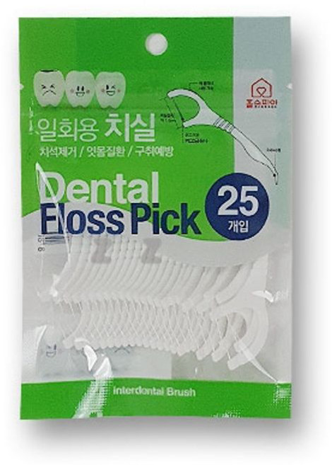 일회용 치실 치간 칫솔 구강 치실 치아 관리 25p, 25개입