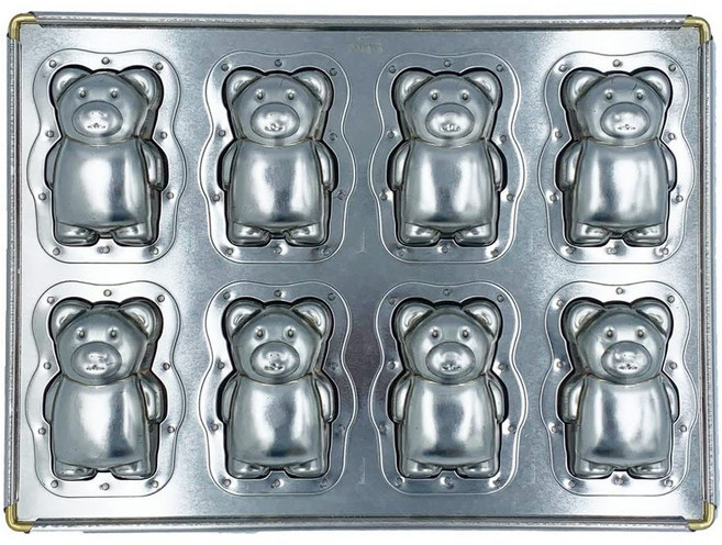 일본 마츠나가 제작소 구움과자 틀 마들렌 곰돌이 베이킹 틀 8P, 1개, 주석강판, 30cm