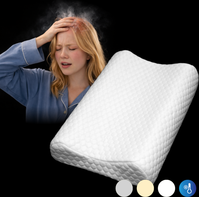 메모리슬립 40K 고밀도 메모리폼 듀얼 경추베개, 화이트 텐셀(사계절)