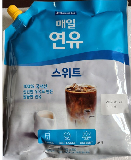 매일유업 매일 연유 스위트 파우치 1kg, 6개