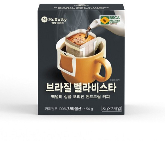 맥널티 브라질 벨라비스타 핸드드립 원두드립백 커피, 8g, 7개입, 1개