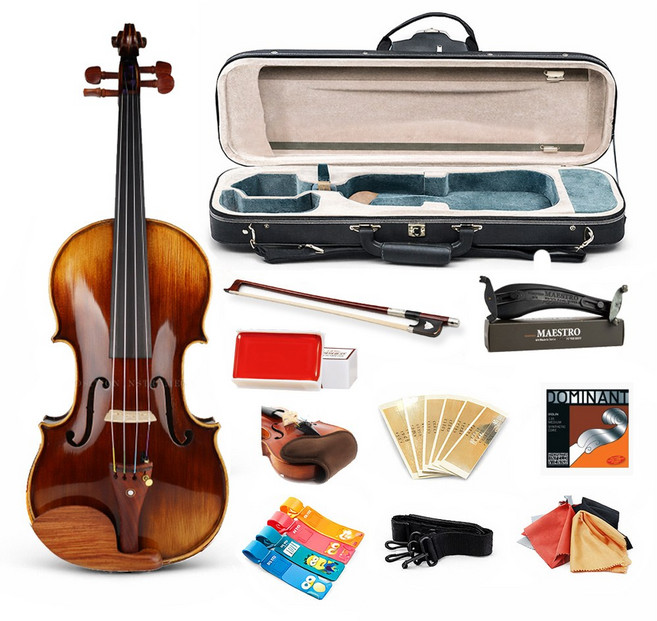 효정 수제 바이올린 HV400 입문용 방과후 고급구성세트, 1개, 유광 네츄럴, 3/4 사이즈