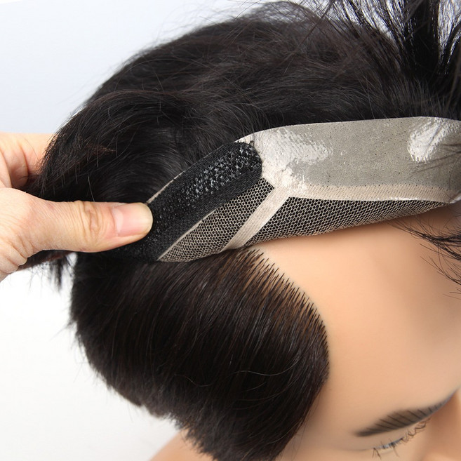 여우가발 가볍게 눌러쓰는 이지 벨크로 남자가발 CM2012, 흑갈색, 1개, 21cm×23cm