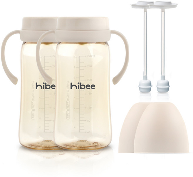 하이비 PPSU 배앓이방지 젖병 270ml 노꼭지 트윈팩+핸들2p+추타입2p or 간편타입2p, 추 타입 샌드, 2개