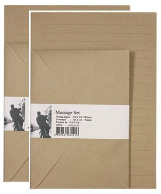 미네끄네 내마음을 담는 편지지 크라프트지 고급지, 크라프트라인대, 2개