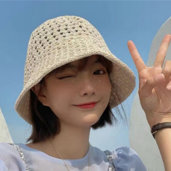 다플 여성용 메쉬 망사 버킷햇 벙거지 여름 통풍 자외선차단