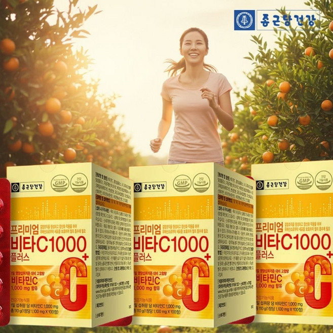 부모님 현대인 직장인 학생 프리미엄비타민C 300일분 활력에너지생성 항사화작용, 3개, 100정