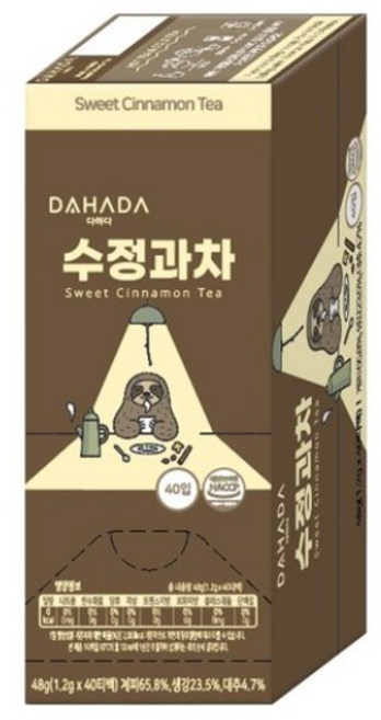 다하다 수정과차, 1.2g, 40개입