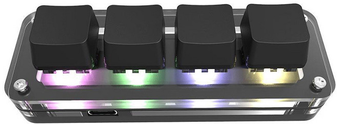 四鍵RGB巨集鍵盤, RGB, SK-KB-4KNR-B, 機械式