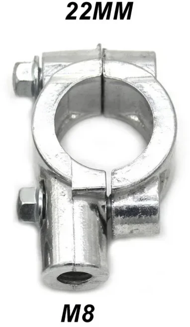 1PC 22mm M8 M10 오토바이 어댑터 클램프베이스 캐노피 브래킷 개조 백미러 핸들 바 미러 마운트 홀더 액세, 01 M8-Silver, 1개