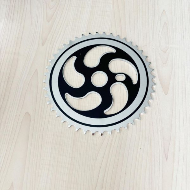 JZSPORTS 자전거 하단 크랭크 체인링 스프로킷 2인치 컵 일체형 크랭크세트 블랙 컬러, 44T, Hot Wheel Style, 1개