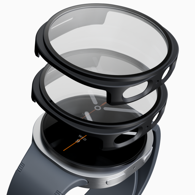 가꼬싶다 풀커버 9H 일체형 갤럭시 워치 케이스 2개입, 블랙, 2개