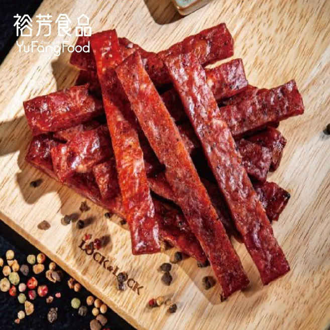 裕芳食品黑胡椒金條肉乾(獨立小包裝)香氣濃郁口感Q彈, 1個