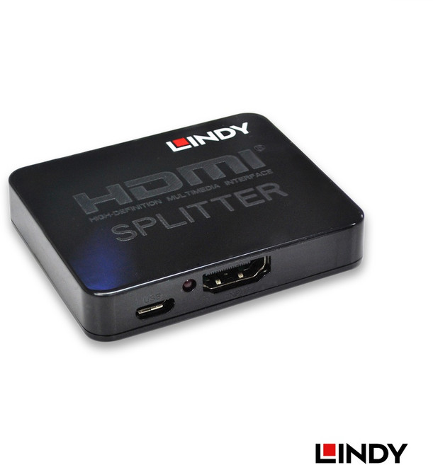 LINDY保固一年】38157 - 迷你型HDMI1.4版10.2G 一進二出 4K影音分配器可達20M, 1個