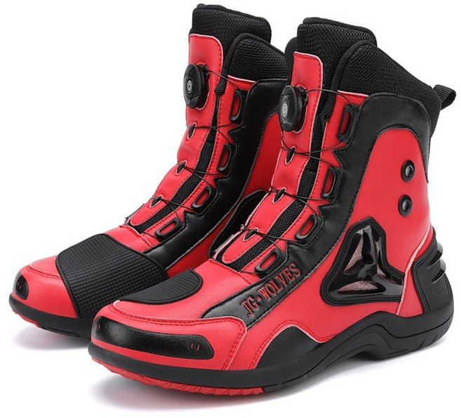 Yimiao Zhang 오토바이부츠 라이딩슈즈 바이크부츠 라이더신발 오토바이신발, 255, 888 레드