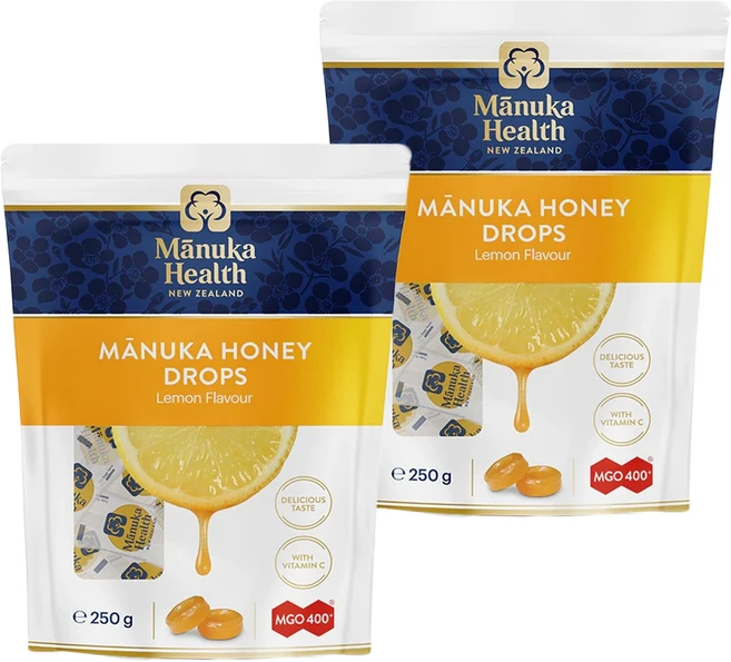 마누카헬스 Manuka Health MGO 400+ 마누카꿀 레몬 / 프로폴리스 캔디 55개입 2봉지 세트, 250g, 2개 - 쿠팡
