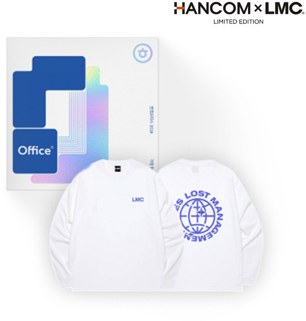 한컴오피스 2024 1PC Only 영구사용 가정 및 학생용 한컴2024 MLP 배송형 [한글과컴퓨터 x LMC 콜라보 티셔츠 롱슬리브], 한컴 가정용 2024+롱슬리브 XL