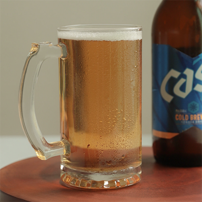 홈 컵 업소용 에이드 쥬스 맥주 호프 카페 유리 비어 450ml 잔 글라스 소맥, 1개