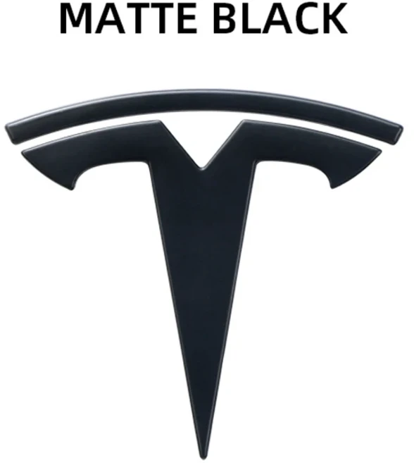 테슬라 자동차 앞 엠블럼 뒤 트렁크 엠블럼 스티커 (모델 3 모델 Y용) 금속 로고 교체 뒤 및 뒤 로고 검정, 03 3 front rear 2pcs, 04 matte black