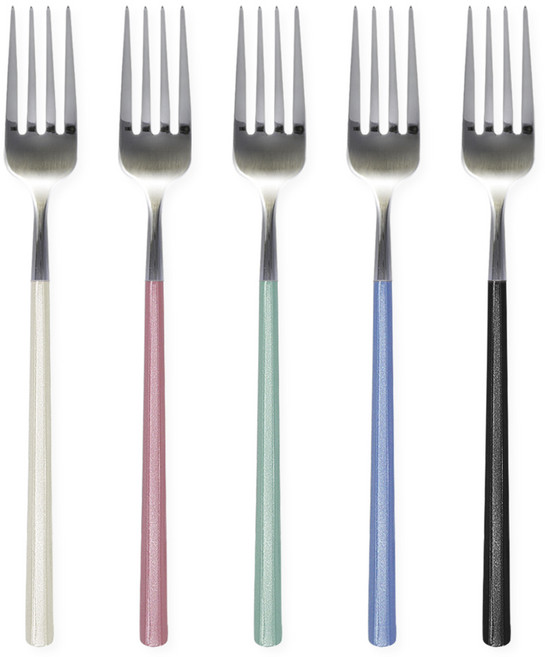 브리앙뜨 펄인러브 포크, 5개, 아이보리+핑크펀치+스카이블루+민트+블랙