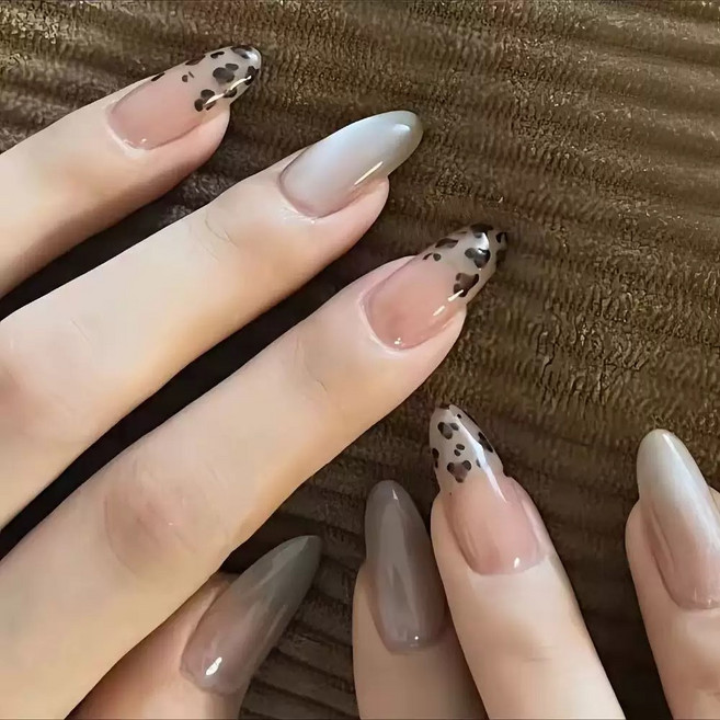 씨씨네일 레오파드 호피 프렌치 네일팁 붙이는네일 인조손톱 30p, 1개, T-7