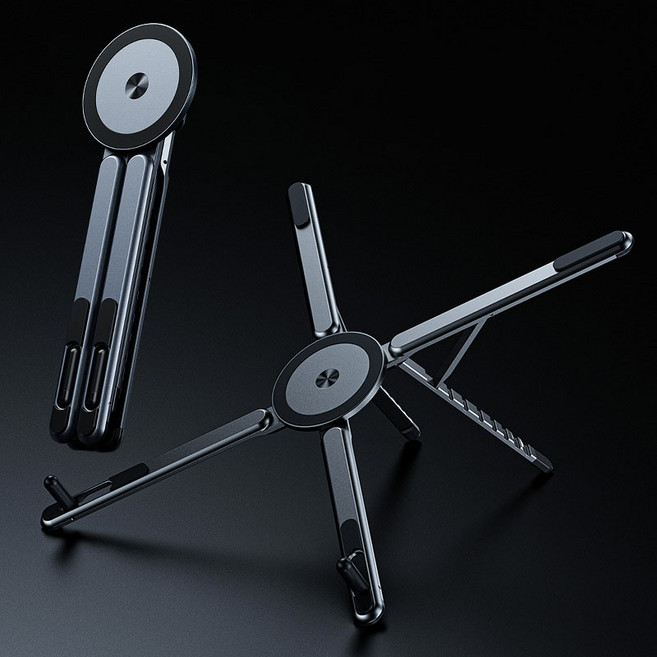 티타늄 높이조절 접이식 아이패드 스마트폰 테블릿 노트북 겸용 거치대, 1개, 실버