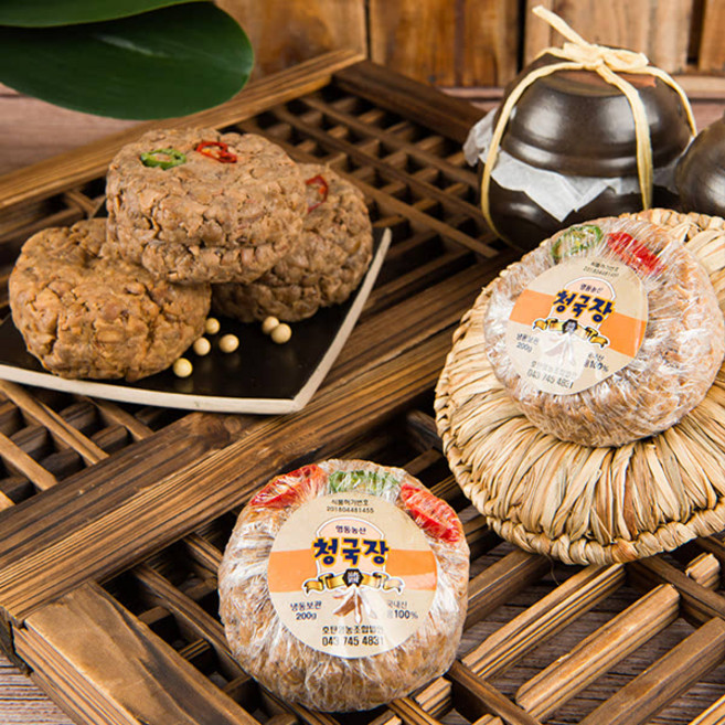 [우체국쇼핑] 국산콩 100% 시골에서 먹던 그 맛! 냄새없는 호탄 청국장 800g(200g x 4개), 1개