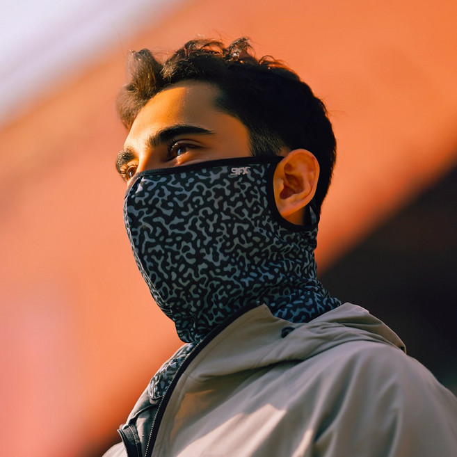 국내생산 러너핏 귀걸이 쿨 남자 스포츠 여름 워머, 넥게이터 레오파드스톤블루