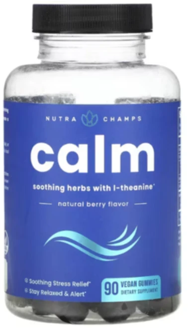 뉴트라챔프 Calm 비건 구미젤리 90개 베리맛 아슈와간다+레몬밤+L-테아닌, 1개, 90정 - 쿠팡